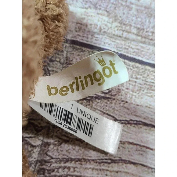 Berlingot Plush DouDou Teddy Bear Stuffed Animal Brown Fuzzy Soft 10" - Picture 4 of 4